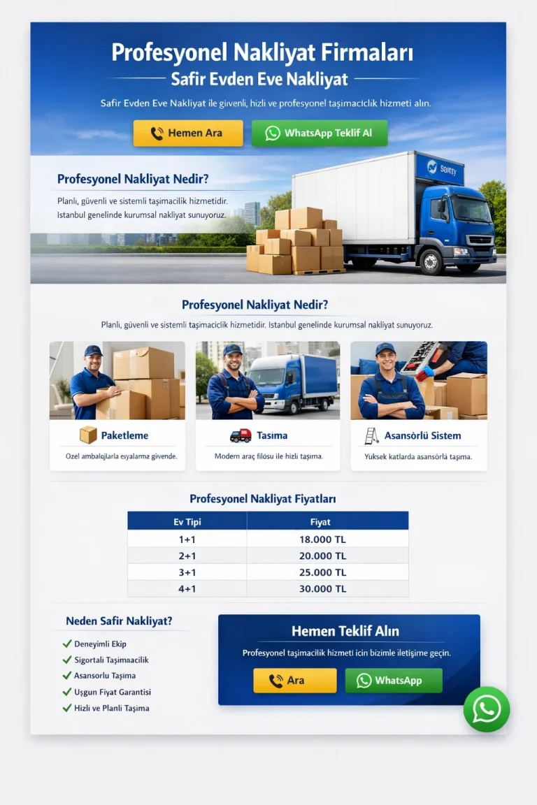 Profesyonel Nakliyat Firmaları